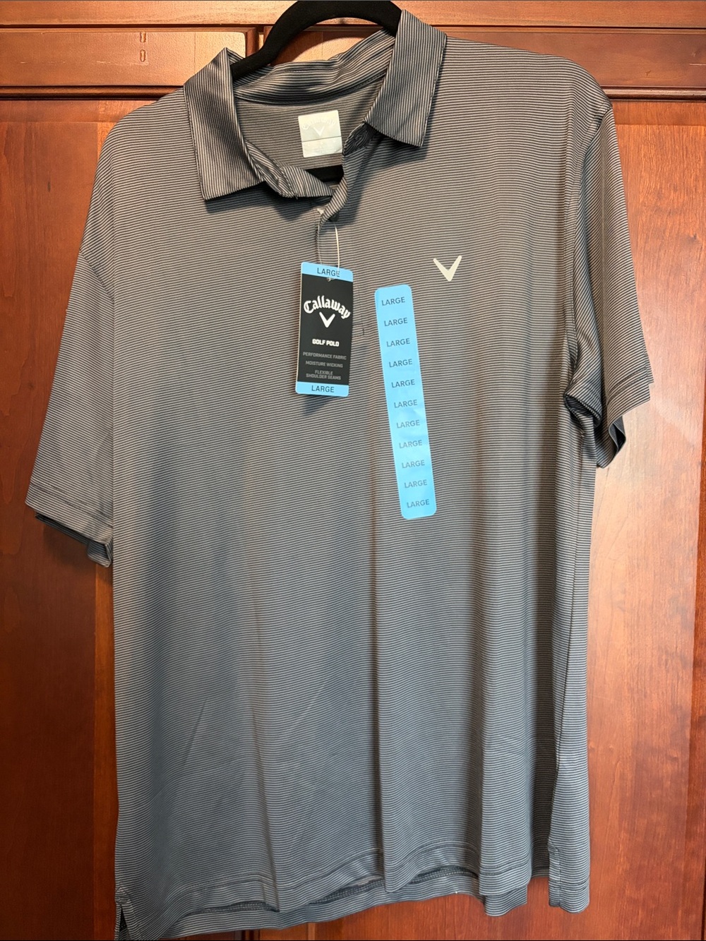 Callaway Men's Slate Gray Striped Performance Polo